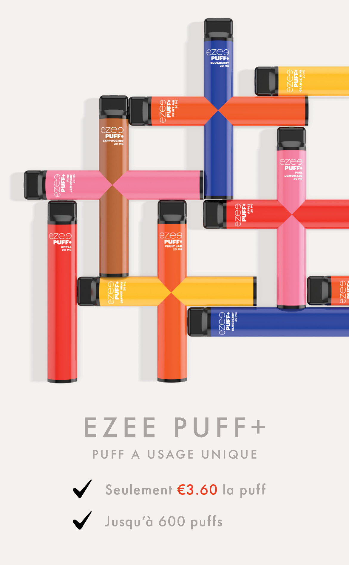 ezee puff+ Cigarette électronique Jetable