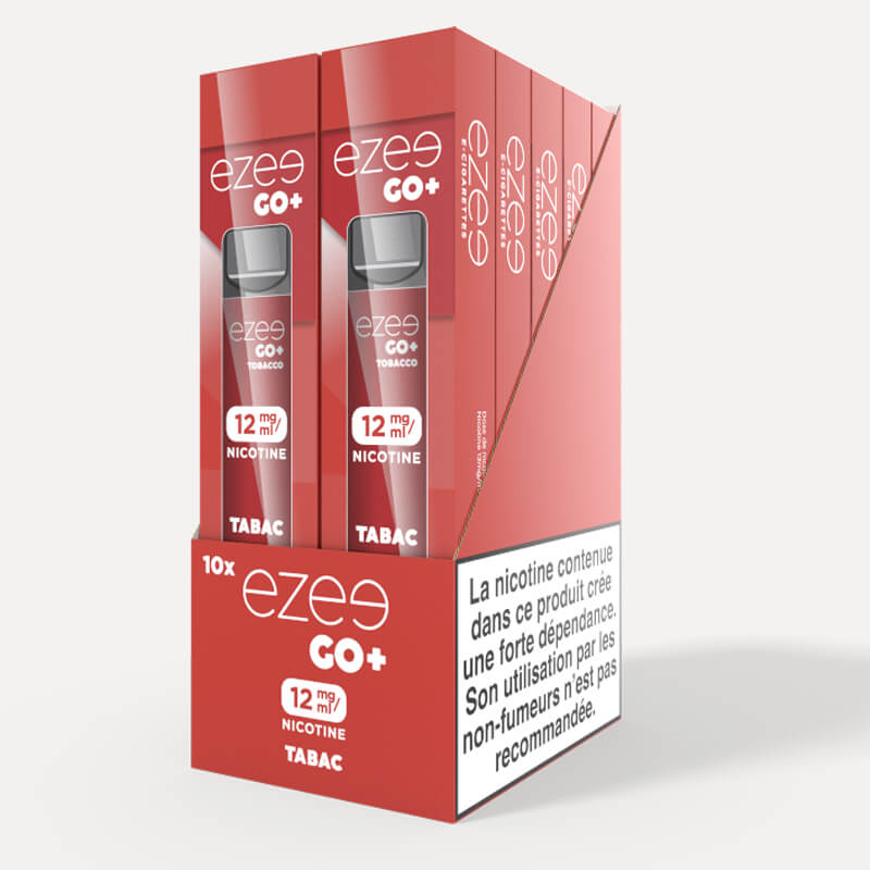 Ezee Go+ Tabac Jetable 12mg/ml 10 pièces