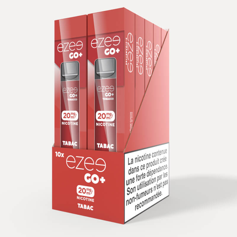 Ezee Go+ Tabac Jetable 20mg/ml 10 pièces