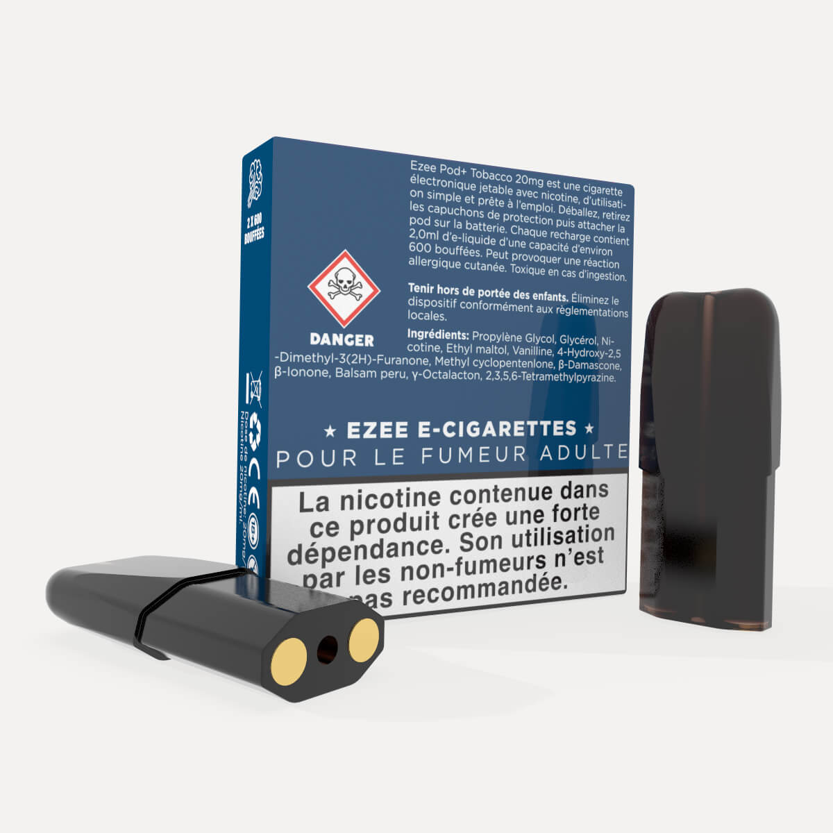 Ezee Pod+ Pods Tabac 20mg/ml - Paquet de 10