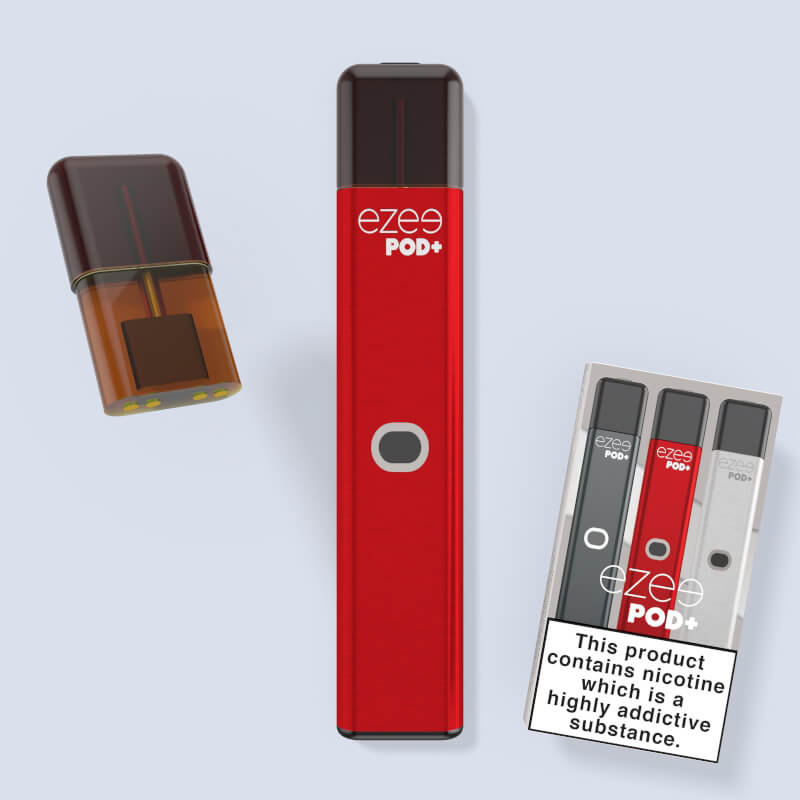 Ezee Pod+ Vape Kit Rouge, Tabac Sans Nicotine